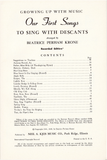 Our First Songs to Sing With Descants