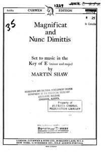 Magnificat and Nunc Dimittis