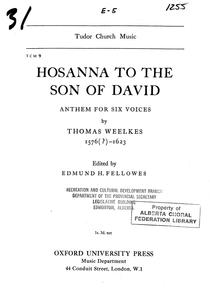 Hosanna to the Son of David