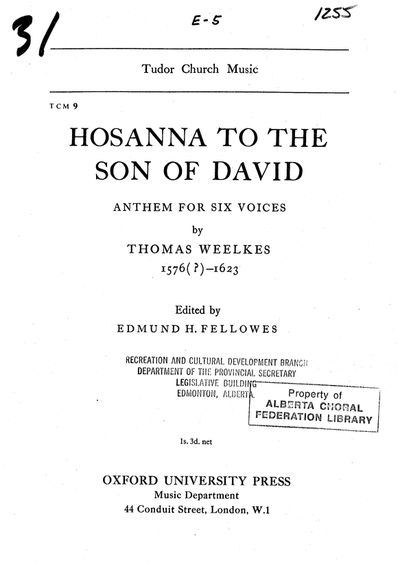 Hosanna to the Son of David