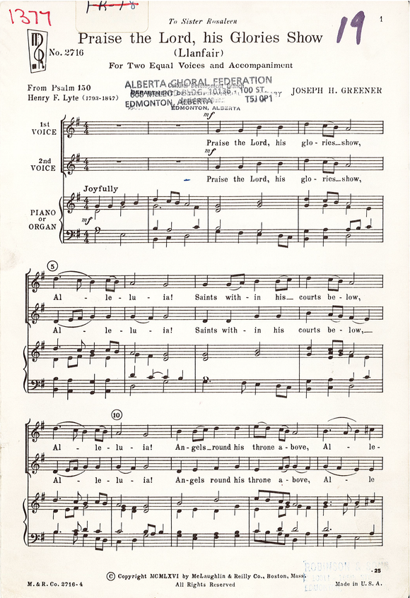 Praise the Lord, His Glories Show