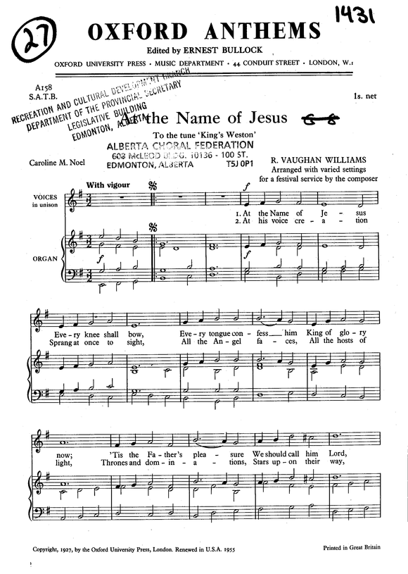 At the Name of Jesus