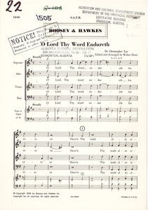 O Lord Thy Word Endureth