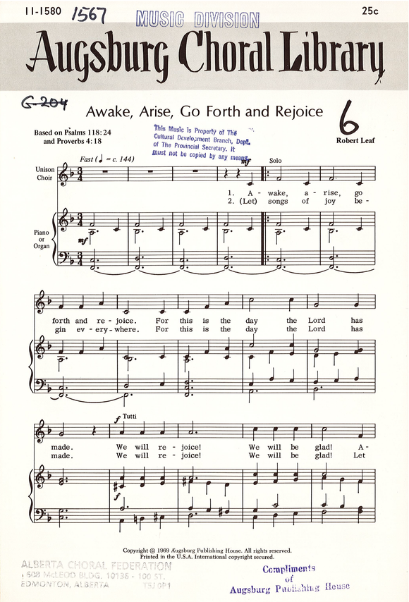 Awake, Arise, Go Forth and Rejoice