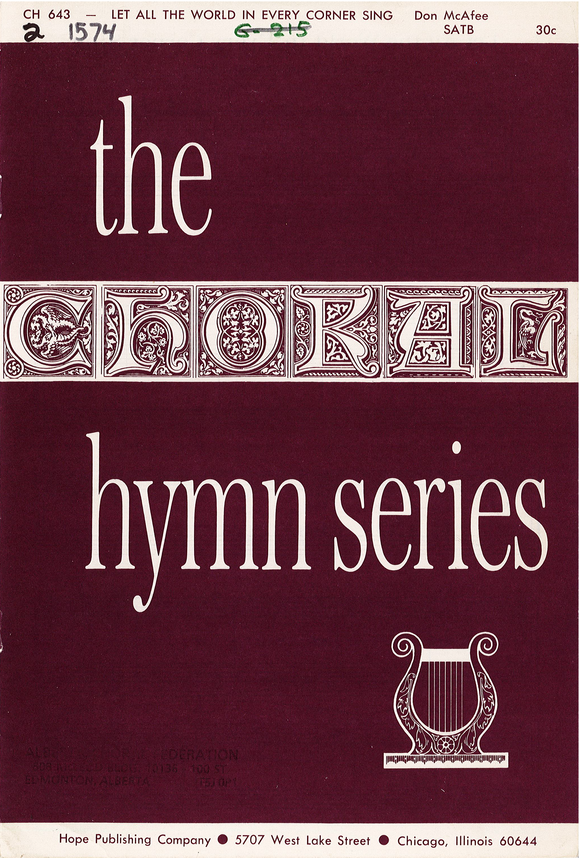 Let All the World In Every Corner Sing