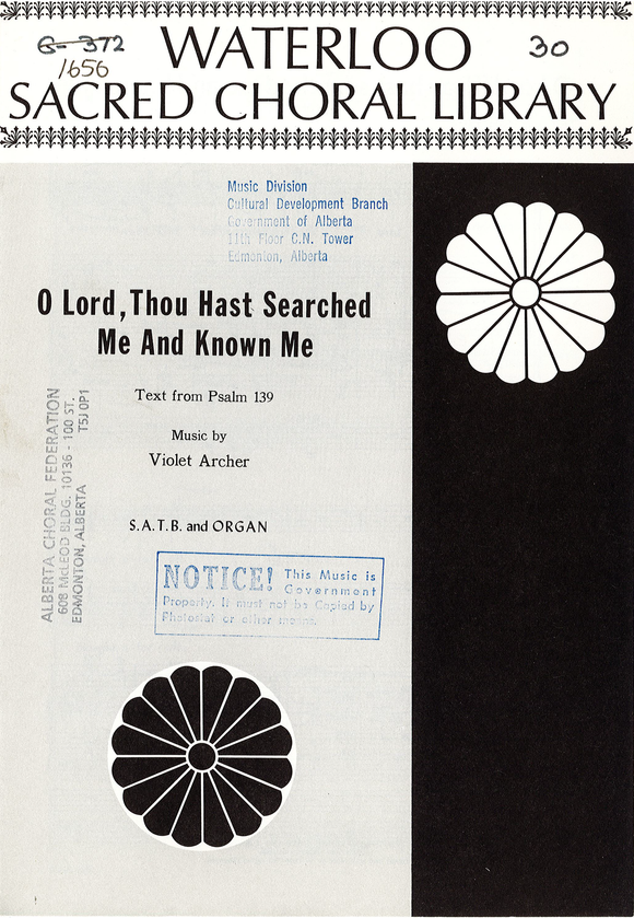 O Lord, Thou Hast Searched Me and Known Me