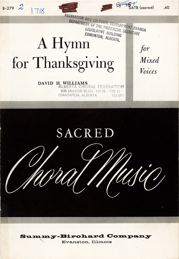 Hymn For Thanksgiving, A