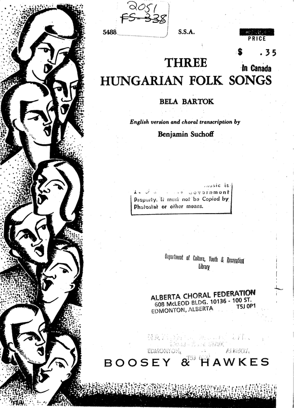 Three Hungarian Folk Songs