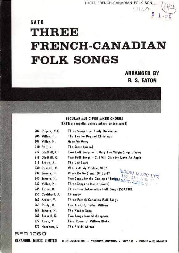 Three French-Canadian Folk Songs