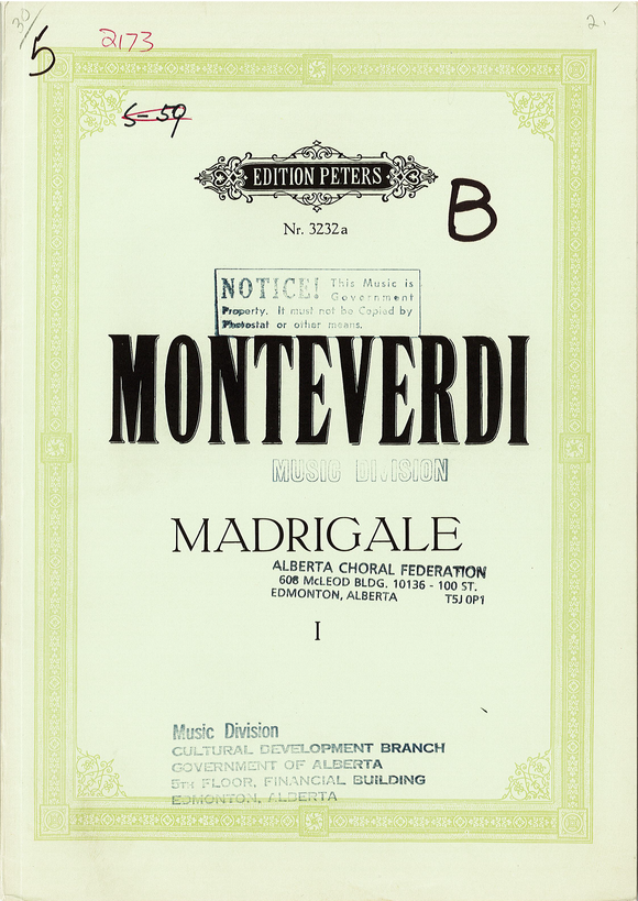 Monteverdi Madrigale I