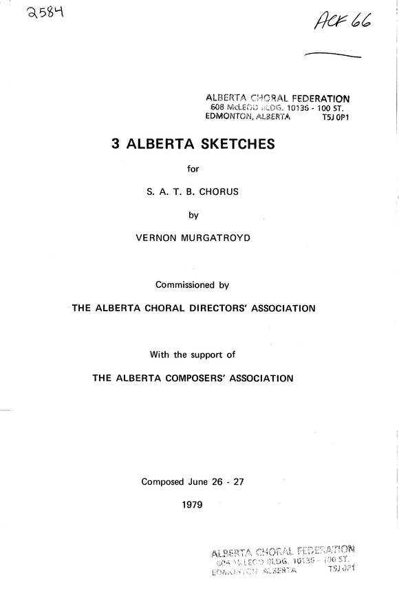 Three Alberta Sketches