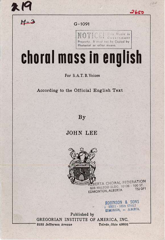 Choral Mass in English