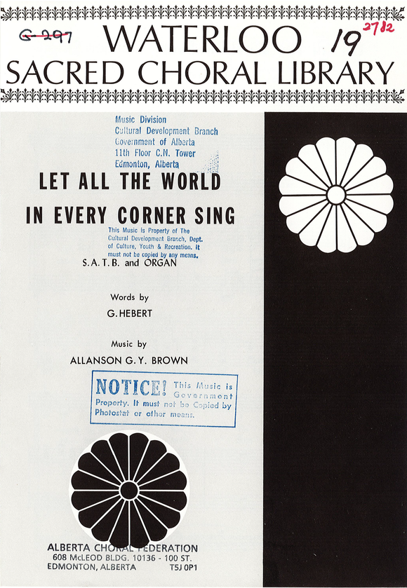 Let All the World in Every Corner Sing