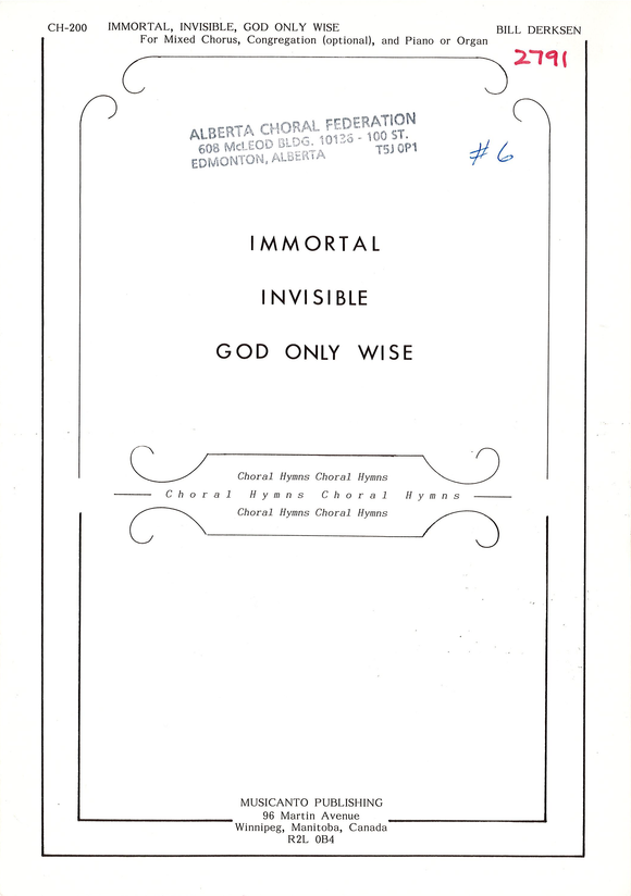 Immortal, Invisible, God Only Wise
