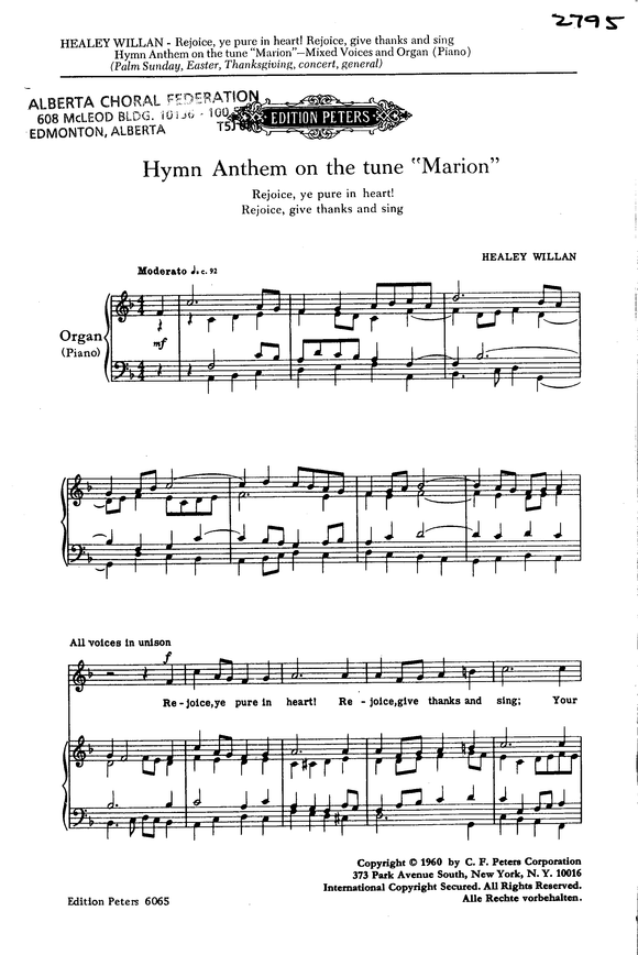 Hymn Anthem on the Tune 