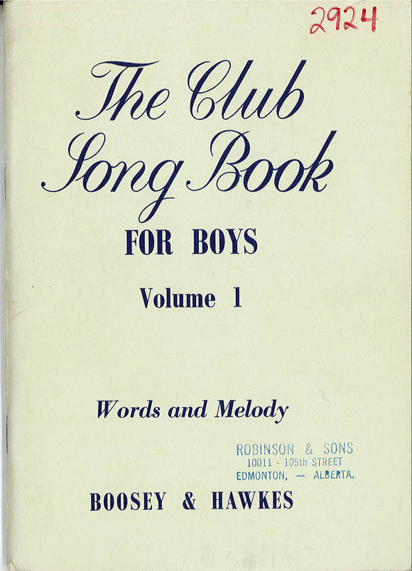 Club Song Book For Boys, The (Volume 1)