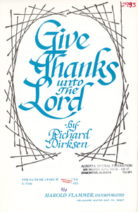 Give Thanks Unto the Lord