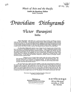 Dravidian Dithyramb