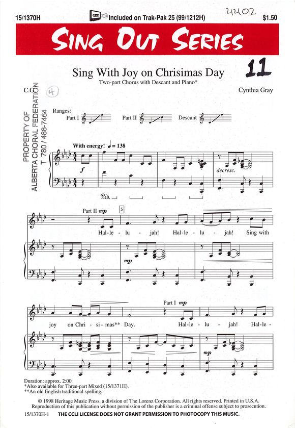 Sing With Joy on Chrisimas Day