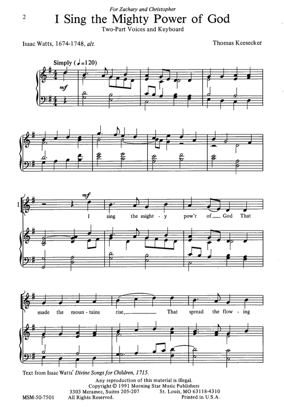 I Sing the Mighty Power of God