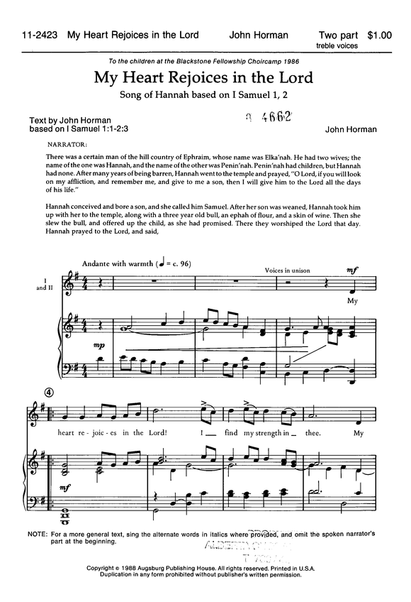 My Heart Rejoices in the Lord