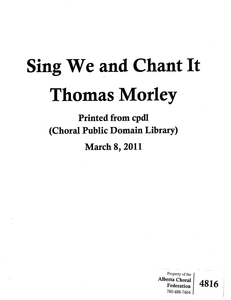 Sing We and Chant It