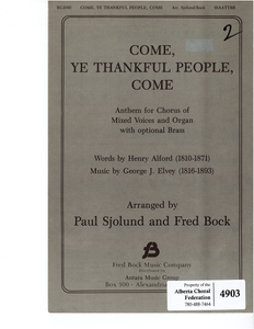 Come, Ye Thankful People, Come