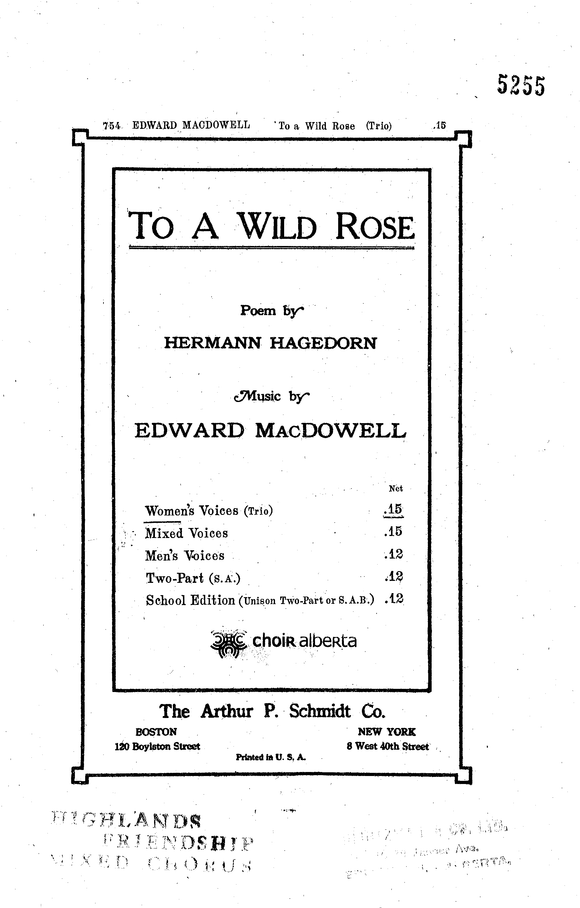 To A Wild Rose