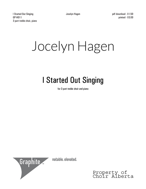 I Started Out Singing